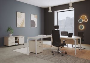 Photo d'inspiration pour l'aménagement d'un bureau de direction complet avec du mobilier professionnel