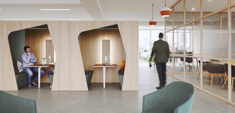 Photo de présentation de l'aménagement de mobilier de bureaux made in France à Lyon