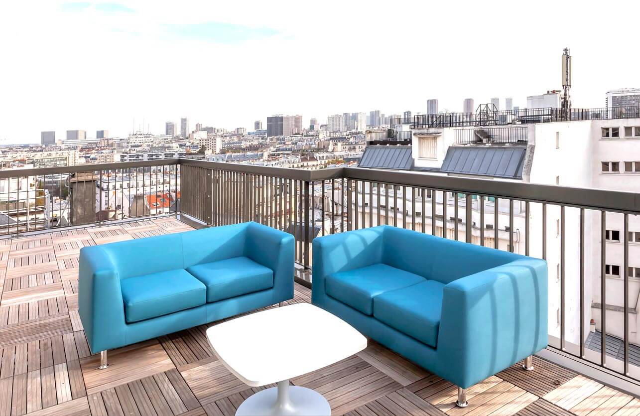 Photo de présentation de l'agencement d'une terrasse pour l'Institut Pierre-Gilles de Gennes (IPGG) à Paris